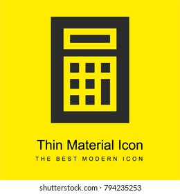 Calculator bright yellow material minimal icon or logo design