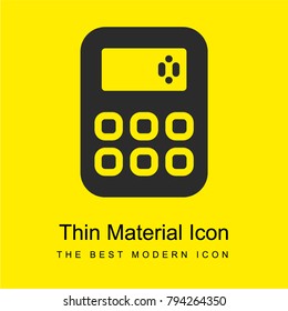 Calculator bright yellow material minimal icon or logo design