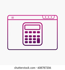Calculator and Browser Icon. Flat Isolated Graphic Symbol outline