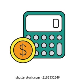 Calculator, business colored icon. Simple color element illustration. Calculator, business concept outline symbol design from medical set. Can be used for web and mobile on white background