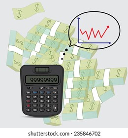 calculator and business graph