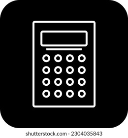 Calculator Business and Office icon with black filled line style. financial, accounting, concept, economy, display, mathematics, math. Vector illustration