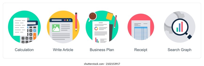 Calculator And Business Plan Icon Concept