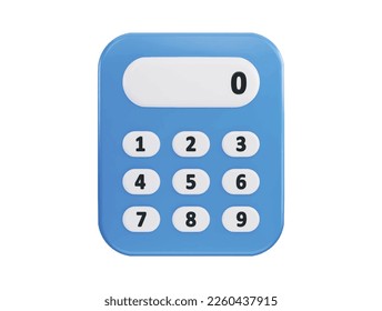Calculator button with 3d vector icon illustration