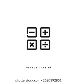 Calculator Button Icon. Editable Stroke