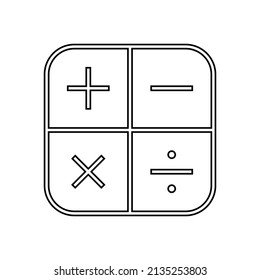 Calculator button icon in line style