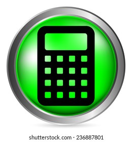 Calculator button on white background. Vector illustration.
