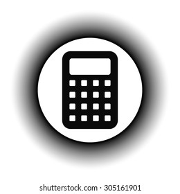 Calculator button on white background. Vector illustration.