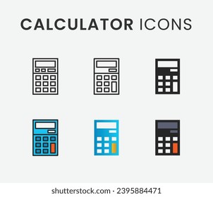 Calculator buttons icons vector design