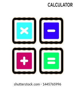 Calculator buttons interface icon education concept symbol design Expand to any size, Change to any color