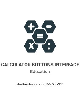 Calculator buttons interface symbol vector icon on white background. Flat vector calculator buttons interface symbol icon symbol sign from modern education collection for mobile concept and web apps 