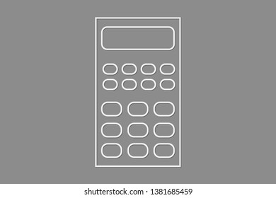 Calculator with buttons using outline on dark background vector illustration