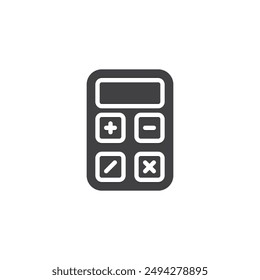 Calculator with buttons vector icon. filled flat sign for mobile concept and web design. Calculator glyph icon. Math symbol, logo illustration. Vector graphics