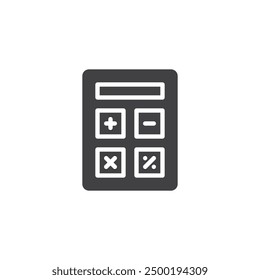 Calculator with buttons vector icon. filled flat sign for mobile concept and web design. Calculator glyph icon. Symbol, logo illustration. Vector graphics