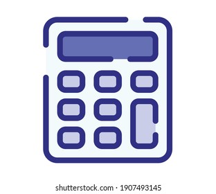 calculator calculate count single isolated icon with dashed line style