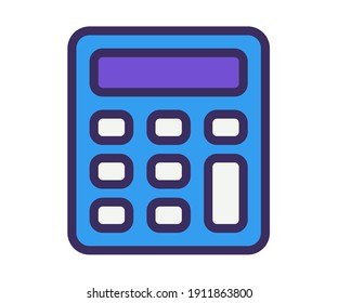 calculator calculate count single isolated icon with filled line style