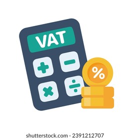 Calculator for calculating income before paying taxes. Vector Illustration.