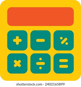 Calculator Calculation Calculating Math Accounting Count Vector Flat Icon, suitable for business or investment or office purpose.