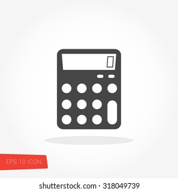 Calculator, Calculation Isolated Flat Web Mobile Icon / Vector / Sign / Symbol / Button / Element / Silhouette