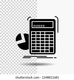 calculator, calculation, math, progress, graph Glyph Icon on Transparent Background. Black Icon