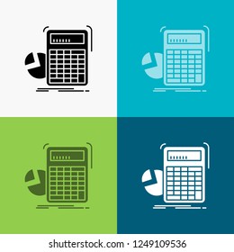 calculator, calculation, math, progress, graph Icon Over Various Background. glyph style design, designed for web and app. Eps 10 vector illustration