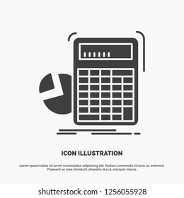 calculator, calculation, math, progress, graph Icon. glyph vector gray symbol for UI and UX, website or mobile application