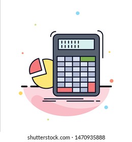 calculator, calculation, math, progress, graph Flat Color Icon Vector. Vector Icon Template background