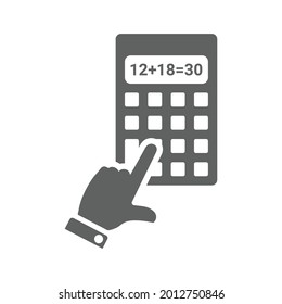 Calculator, calculation, mathematics icon. Gray vector graphics.