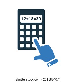 Calculator, calculation, mathematics icon. Simple editable vector illustration.