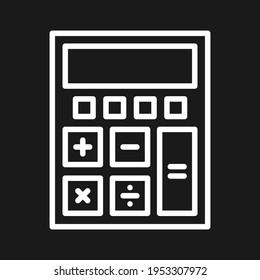 Calculator, calculation, maths icon vector image. Can also be used for banking and finance. Suitable for use on web apps, mobile apps and print media.