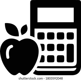 Calculadora, caloría, ícono de dieta .  