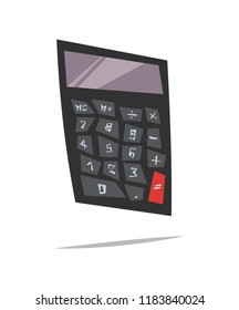 Calculator in cartoon style. Flat vector illustration isolated on white background.
