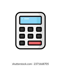 Calculator Cartoon Vector Icon Illustration. Technology Icon Concept Isolated Premium Vector. Flat Cartoon Style