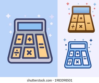 calculator cartoon vector isolated icon Illustration