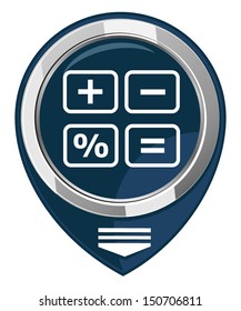Calculator cash register- vector map pointer isolated