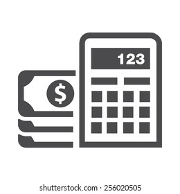 Calculator and Cash vector image to be used in web applications, mobile applications and print media.
