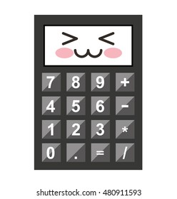 calculator character kawaii style vector illustration design