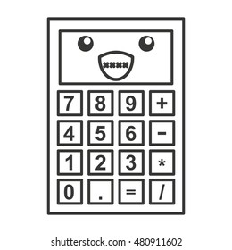 calculator character kawaii style vector illustration design