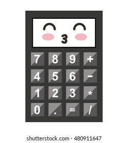 calculator character kawaii style vector illustration design