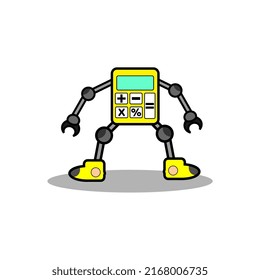 calculator character mascot vector illustration, perfect for, icon, logo, mascot, template, poster etc