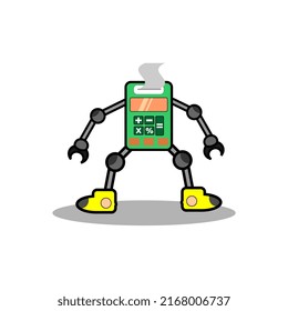 calculator character mascot vector illustration, perfect for, icon, logo, mascot, template, poster etc