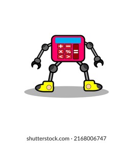 calculator character mascot vector illustration, perfect for, icon, logo, mascot, template, poster etc