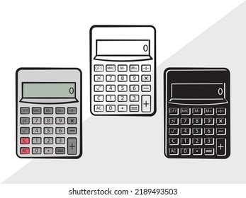 Calculator Clipart SVG Printable Vector Illustration