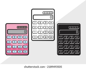 Calculator Clipart SVG Printable Vector Illustration