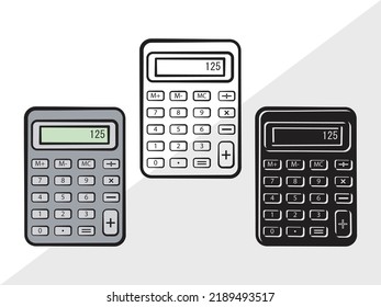 Calculator Clipart SVG Printable Vector Illustration