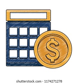 Calculator and coin scribble