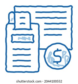 Calculator Coin sketch icon vector. Hand drawn blue doodle line art Calculator Coin isometric sign. isolated symbol illustration