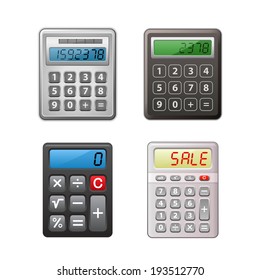 Colección Calculator. Ilustraciones vectoriales detalladas
