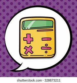 calculator color doodle, speech bubble