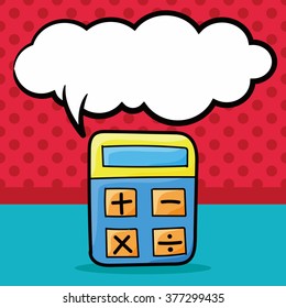 calculator color doodle, speech bubble